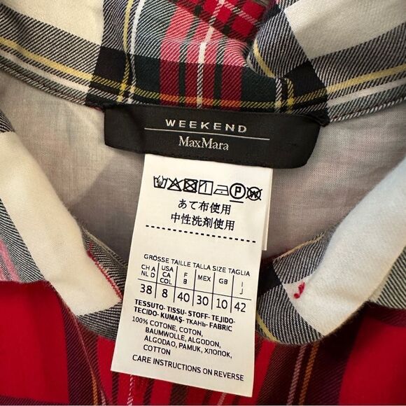 WEEKEND MAX MARA Juglas tartan cotton shirt - Picture 6 of 7